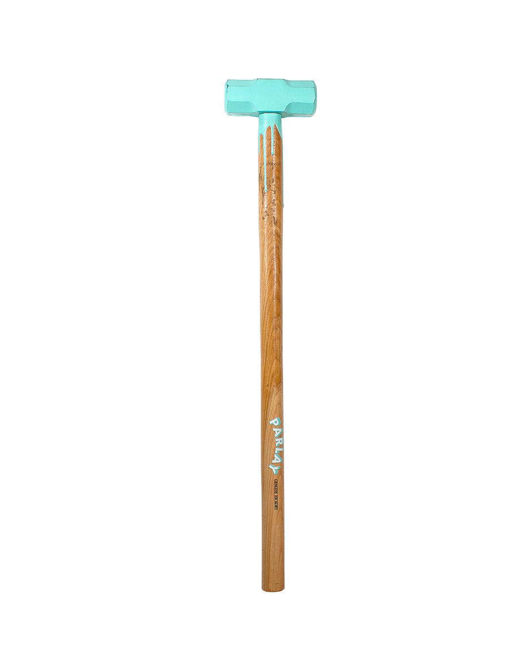sledgehammer with a turquoise rubberized hammer