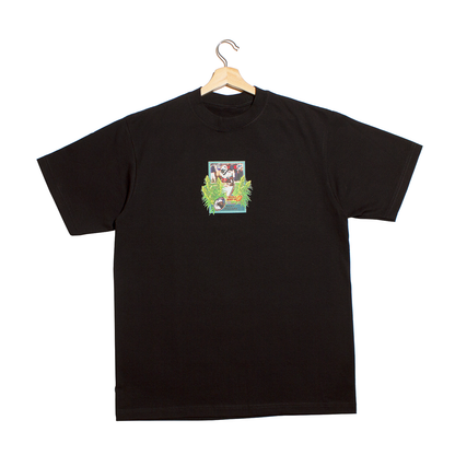 front of t-shirt of a graphic of a football card of running back Ricky Willaims of the Miami Dolphins running through a crop of cannabis plants.