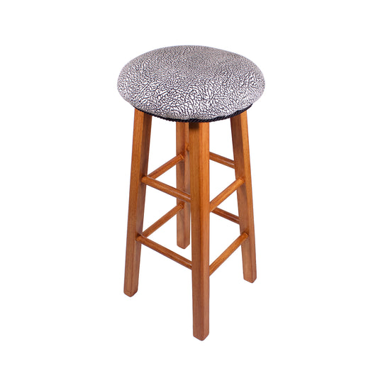front of a stool made with elephant print pattern from a vintage Jordan t-shirt